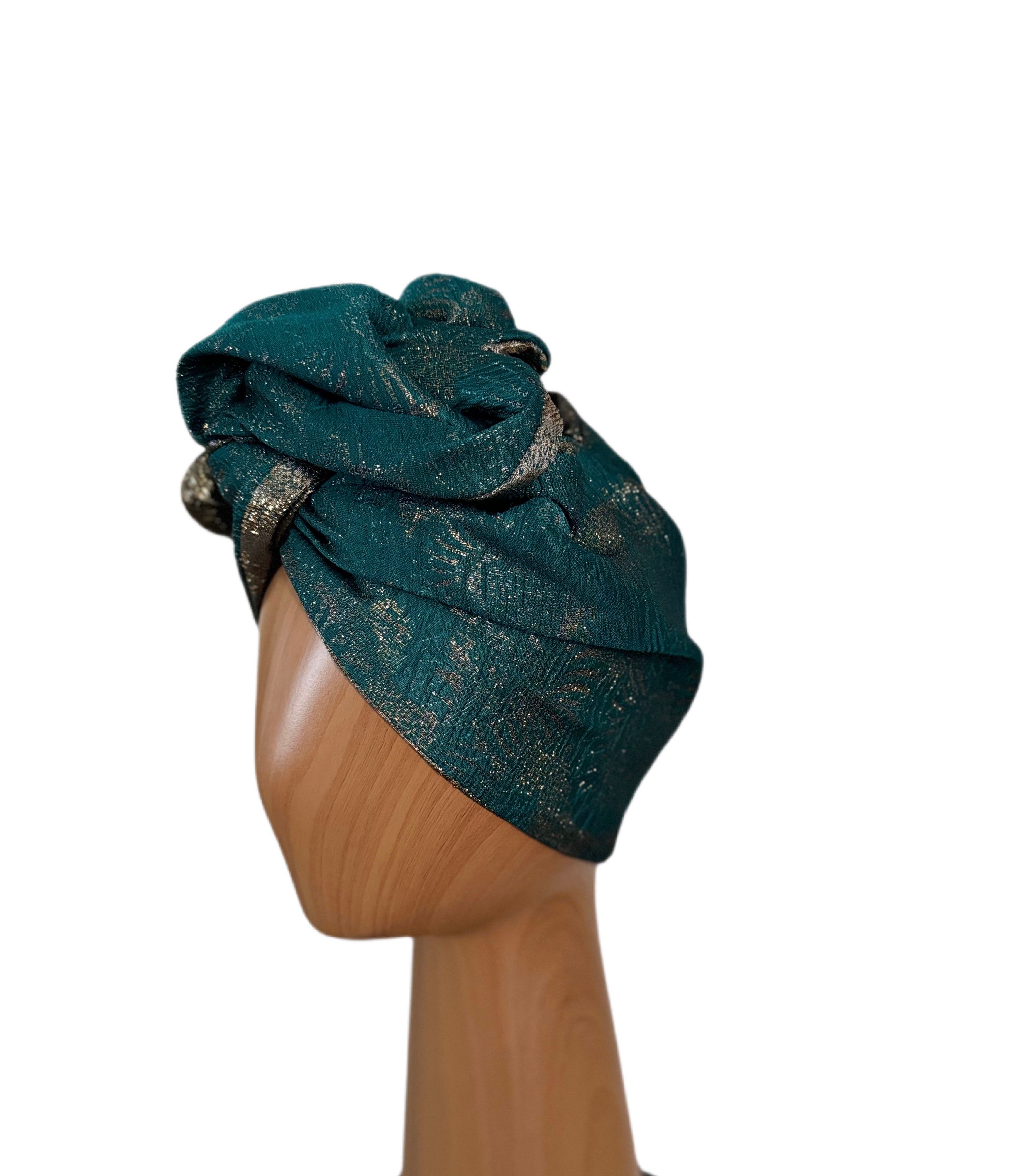 Turban à nouer réversible - Camélia