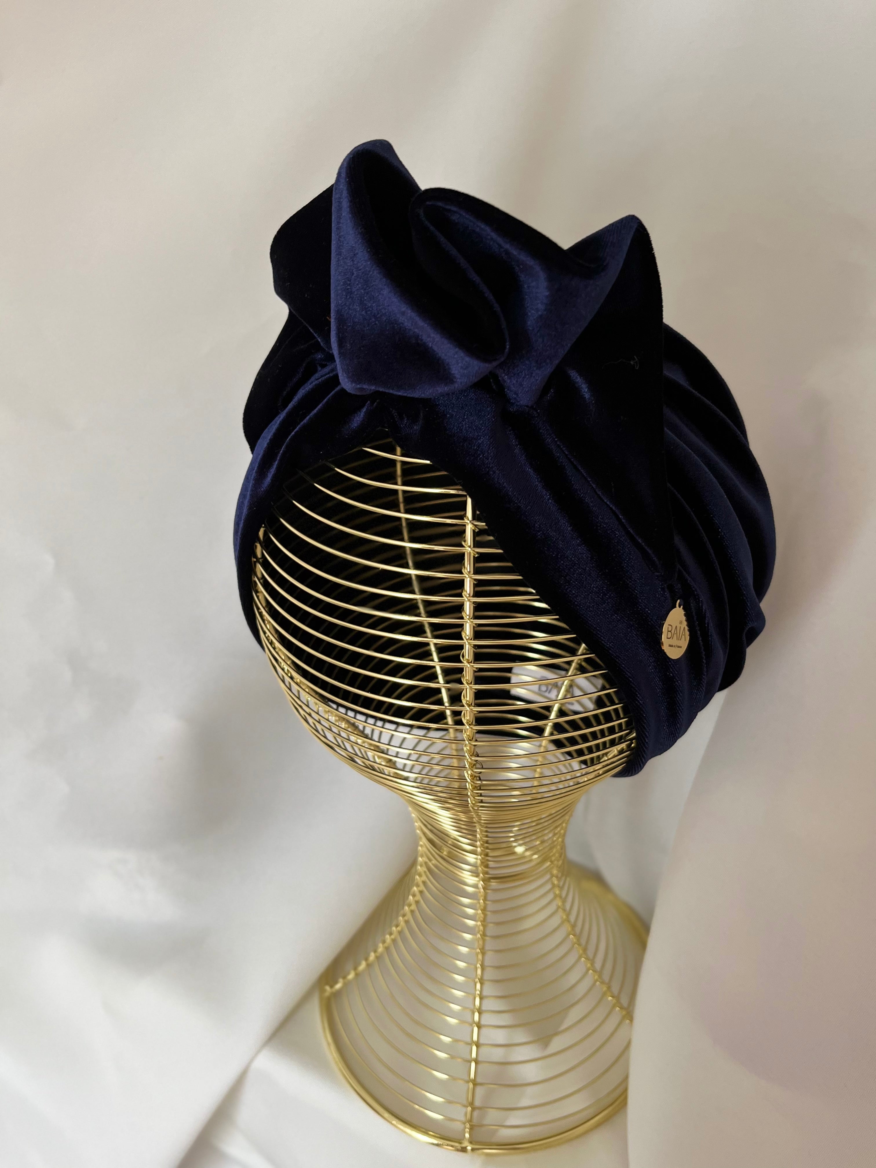 Turban Sofia - Velours vert olive